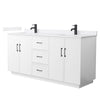 Custom image for White with Matte Black Trim / White Cultured Marble / No Mirror