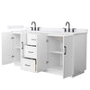 Custom image for White with Matte Black Trim / White Cultured Marble / No Mirror