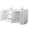Custom image for White with Brushed Nickel Trim / White Carrara Marble / No Mirror
