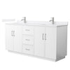 Custom image for White with Brushed Nickel Trim / White Cultured Marble / No Mirror