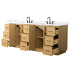 Custom image for Light Oak with Matte Black Trim / White Quartz / No Mirror