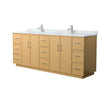 Custom image for Light Oak with Brushed Nickel Trim / White Carrara Marble / No Mirror