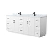 Custom image for White with Matte Black Trim / White Carrara Marble / No Mirror