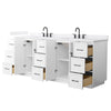 Custom image for White with Matte Black Trim / White Cultured Marble / No Mirror