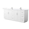 Custom image for White with Brushed Nickel Trim / White Cultured Marble / No Mirror