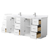 Custom image for White with Brushed Nickel Trim / White Quartz / No Mirror
