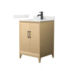 Custom image for White Oak with Matte Black Trim / Giotto Quartz / No Mirror