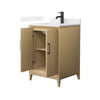 Custom image for White Oak with Matte Black Trim / White Cultured Marble / No Mirror