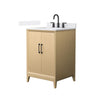 Custom image for White Oak with Matte Black Trim / White Cultured Marble / No Mirror
