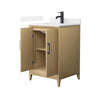 Custom image for White Oak with Matte Black Trim / White Quartz / No Mirror