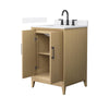 Custom image for White Oak with Matte Black Trim / White Quartz / No Mirror