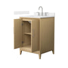 Custom image for White Oak with Brushed Nickel Trim / Carrara Cultured Marble / No Mirror