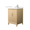 Custom image for White Oak with Brushed Nickel Trim / Giotto Quartz / No Mirror