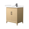 Custom image for White Oak with Matte Black Trim / Carrara Cultured Marble / No Mirror