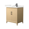 Custom image for White Oak with Matte Black Trim / Giotto Quartz / No Mirror