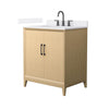 Custom image for White Oak with Matte Black Trim / White Cultured Marble / No Mirror