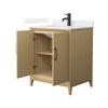 Custom image for White Oak with Matte Black Trim / White Quartz / No Mirror
