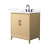Custom image for White Oak with Matte Black Trim / White Quartz / No Mirror
