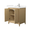 Custom image for White Oak with Brushed Nickel Trim / Carrara Cultured Marble / No Mirror