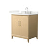Custom image for White Oak with Brushed Nickel Trim / Giotto Quartz / No Mirror
