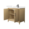 Custom image for White Oak with Matte Black Trim / Carrara Cultured Marble / No Mirror