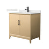 Custom image for White Oak with Matte Black Trim / Giotto Quartz / No Mirror