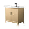 Custom image for White Oak with Matte Black Trim / Giotto Quartz / No Mirror