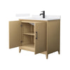 Custom image for White Oak with Matte Black Trim / White Quartz / No Mirror