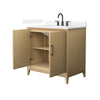 Custom image for White Oak with Matte Black Trim / White Quartz / No Mirror