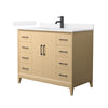 Custom image for White Oak with Matte Black Trim / White Quartz / No Mirror