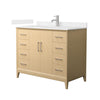 Custom image for White Oak with Brushed Nickel Trim / Carrara Cultured Marble / No Mirror