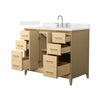 Custom image for White Oak with Brushed Nickel Trim / Carrara Cultured Marble / No Mirror