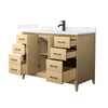 Custom image for White Oak with Matte Black Trim / White Quartz / No Mirror