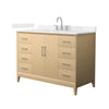 Custom image for White Oak with Brushed Nickel Trim / Carrara Cultured Marble / No Mirror