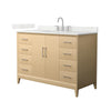 Custom image for White Oak with Brushed Nickel Trim / Giotto Quartz / No Mirror