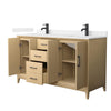 Custom image for White Oak with Matte Black Trim / Carrara Cultured Marble / No Mirror