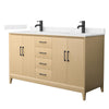 Custom image for White Oak with Matte Black Trim / Carrara Cultured Marble / No Mirror