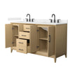 Custom image for White Oak with Matte Black Trim / Carrara Cultured Marble / No Mirror