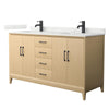 Custom image for White Oak with Matte Black Trim / Giotto Quartz / No Mirror