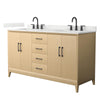 Custom image for White Oak with Matte Black Trim / Giotto Quartz / No Mirror
