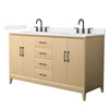 Custom image for White Oak with Matte Black Trim / White Cultured Marble / No Mirror
