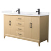 Custom image for White Oak with Matte Black Trim / White Quartz / No Mirror