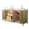 Custom image for White Oak with Brushed Nickel Trim / Carrara Cultured Marble / No Mirror