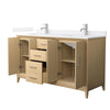 Custom image for White Oak with Brushed Nickel Trim / White Quartz / No Mirror