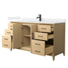 Custom image for White Oak with Matte Black Trim / Carrara Cultured Marble / No Mirror