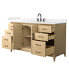 Custom image for White Oak with Matte Black Trim / Carrara Cultured Marble / No Mirror