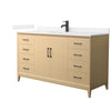 Custom image for White Oak with Matte Black Trim / White Cultured Marble / No Mirror