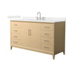 Custom image for White Oak with Brushed Nickel Trim / Carrara Cultured Marble / No Mirror