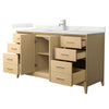 Custom image for White Oak with Brushed Nickel Trim / Giotto Quartz / No Mirror