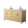 Custom image for White Oak with Matte Black Trim / Carrara Cultured Marble / No Mirror